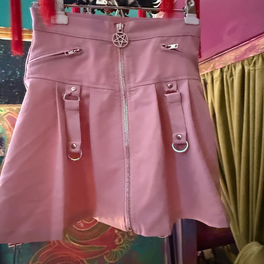 Pink Zippered Women's Skirt